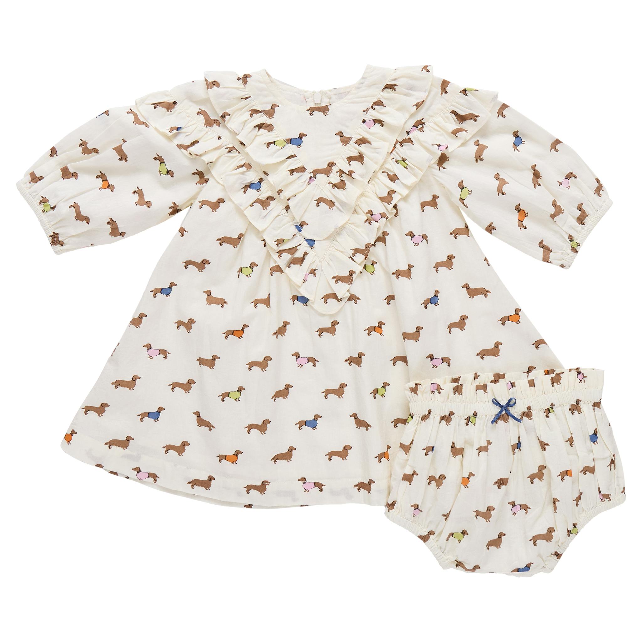 Baby Girls Everly Dress Set - Dachsunds In Sweaters