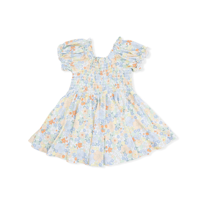 Georgia Floral - Smocked Twirly Dress and Bloomer