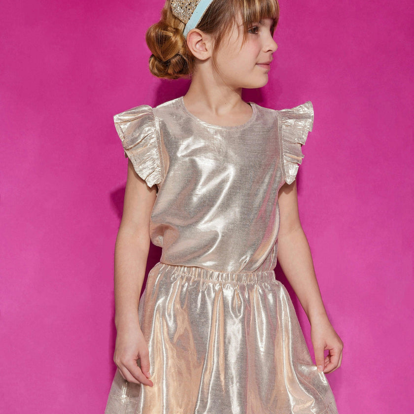 Metallic Elastic Waist Pull-On Circle Skirt