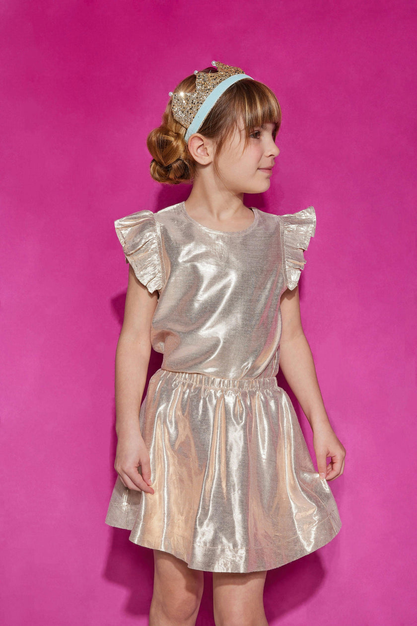Metallic Elastic Waist Pull-On Circle Skirt