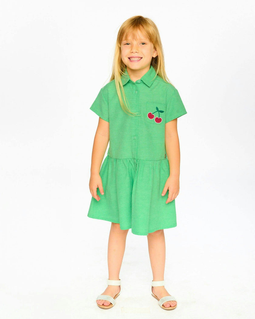 Cotton Shirt Dress With Embroidery