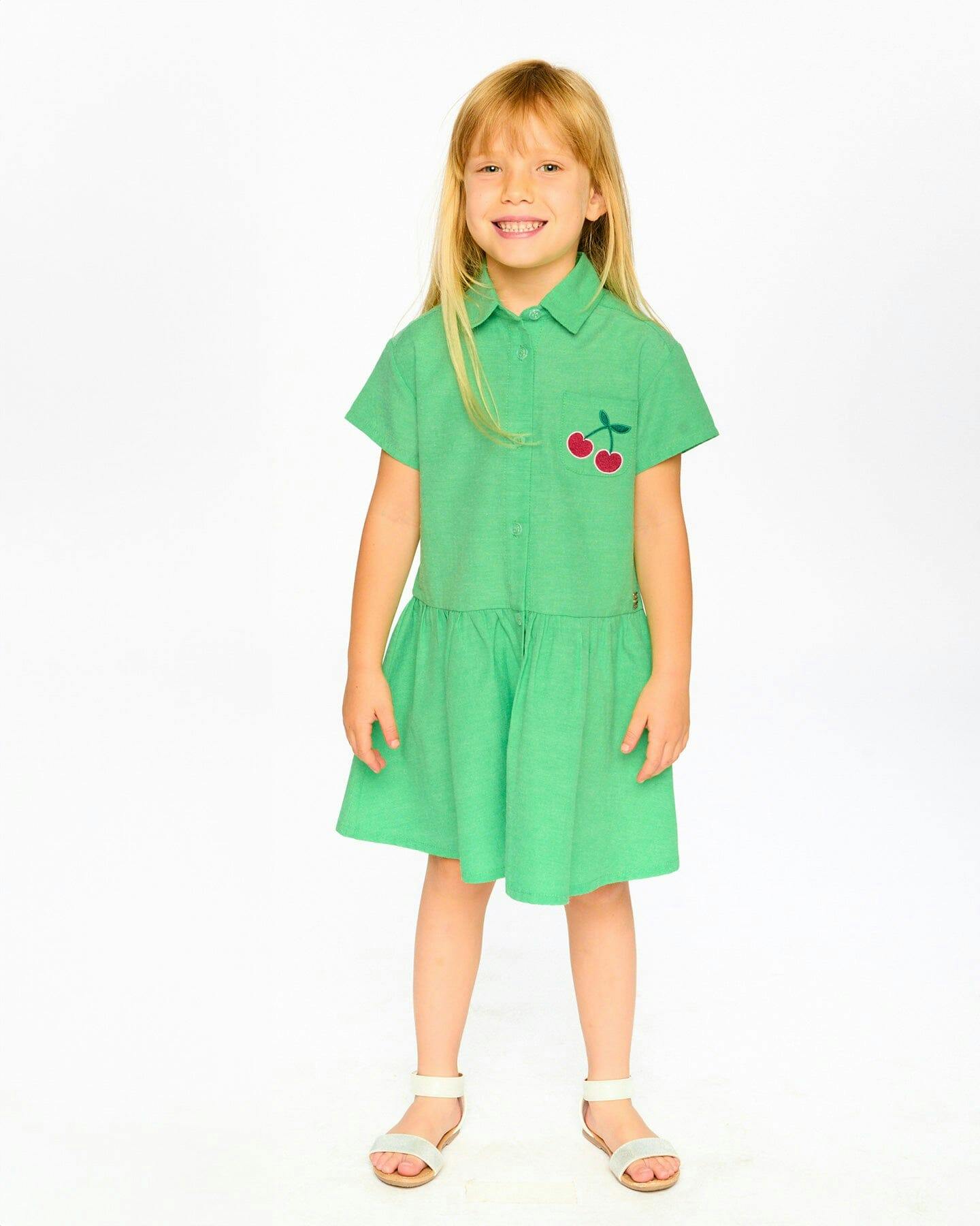 Cotton Shirt Dress With Embroidery
