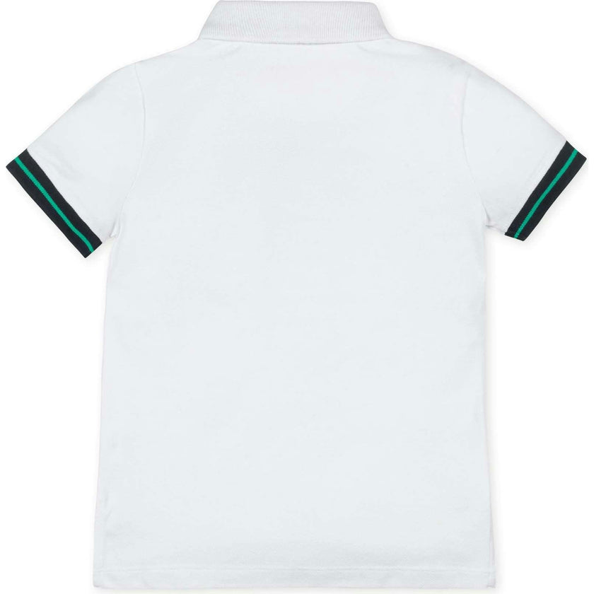 Organic Short Sleeve Knit Pique Polo Shirt, White