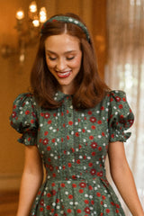 Hair Bows in Evergreen Merry Ditsy