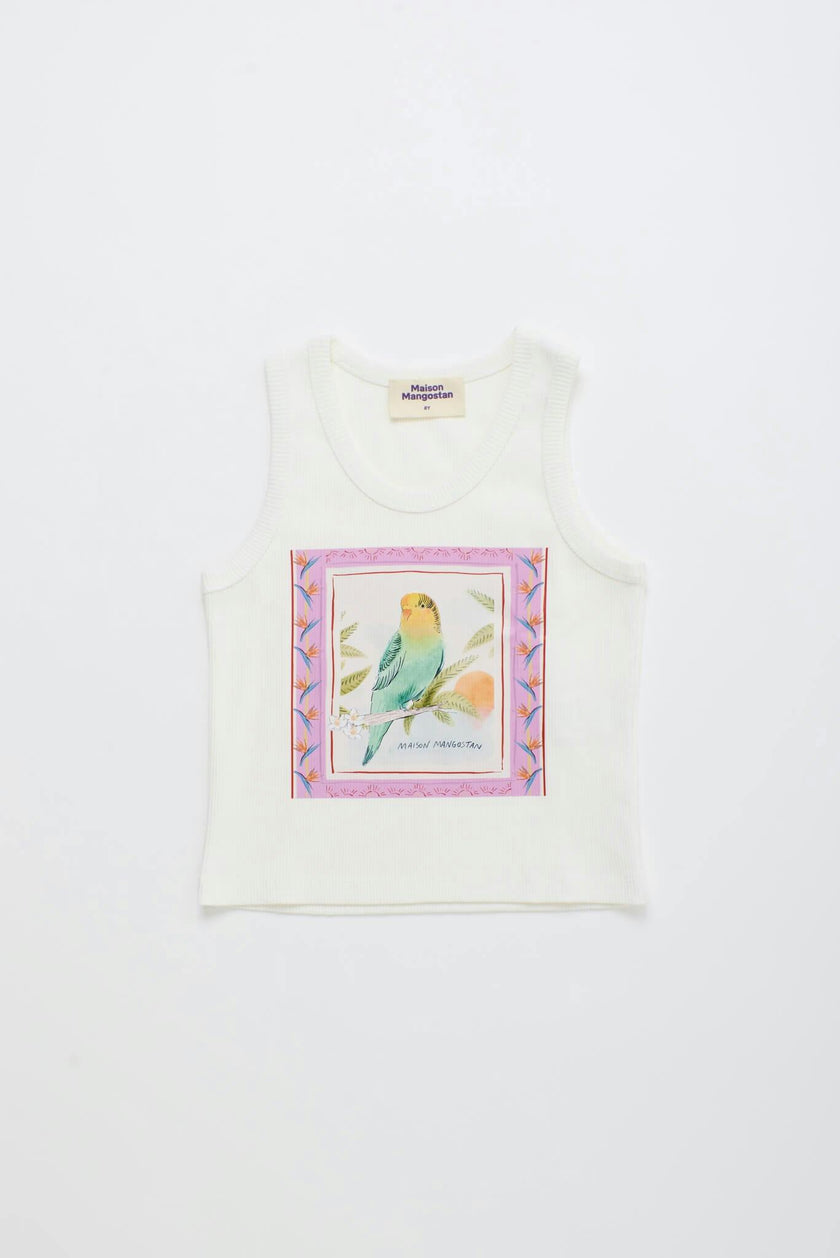 BIRDS TANK TOP WHITE