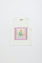 BIRDS TANK TOP WHITE