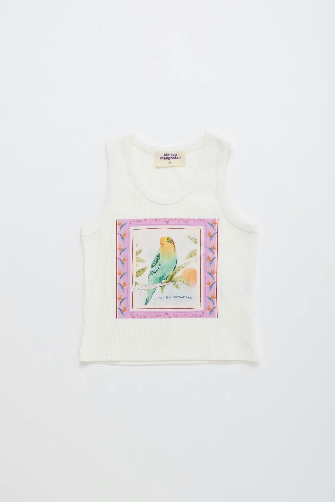 BIRDS TANK TOP WHITE