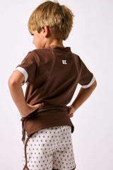brown retro v blade shirt