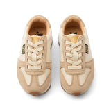 Keegan Kids Retro Runner Trainer - Ecru Textile & Suede