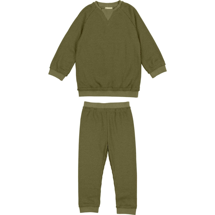 Boys Waffle Knit 2-Piece Lounge Set