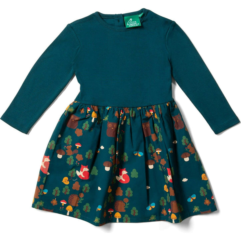 Pointelle Long Sleeve Bow Tie Wide Skirt Twirler Dress, Multi
