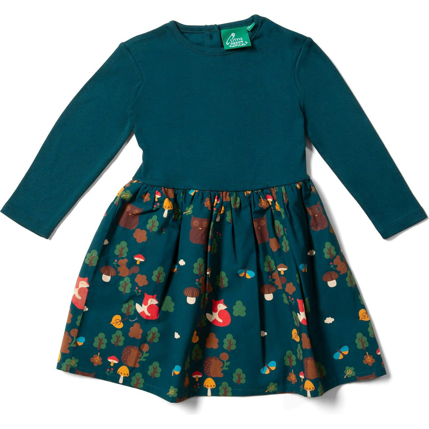 Pointelle Long Sleeve Bow Tie Wide Skirt Twirler Dress, Multi