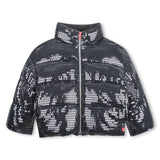 Grey Faceted Puffer Jacket