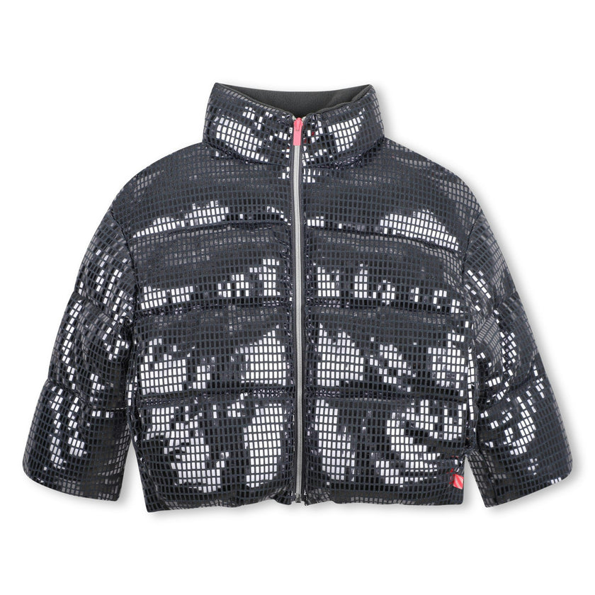 Grey Faceted Puffer Jacket