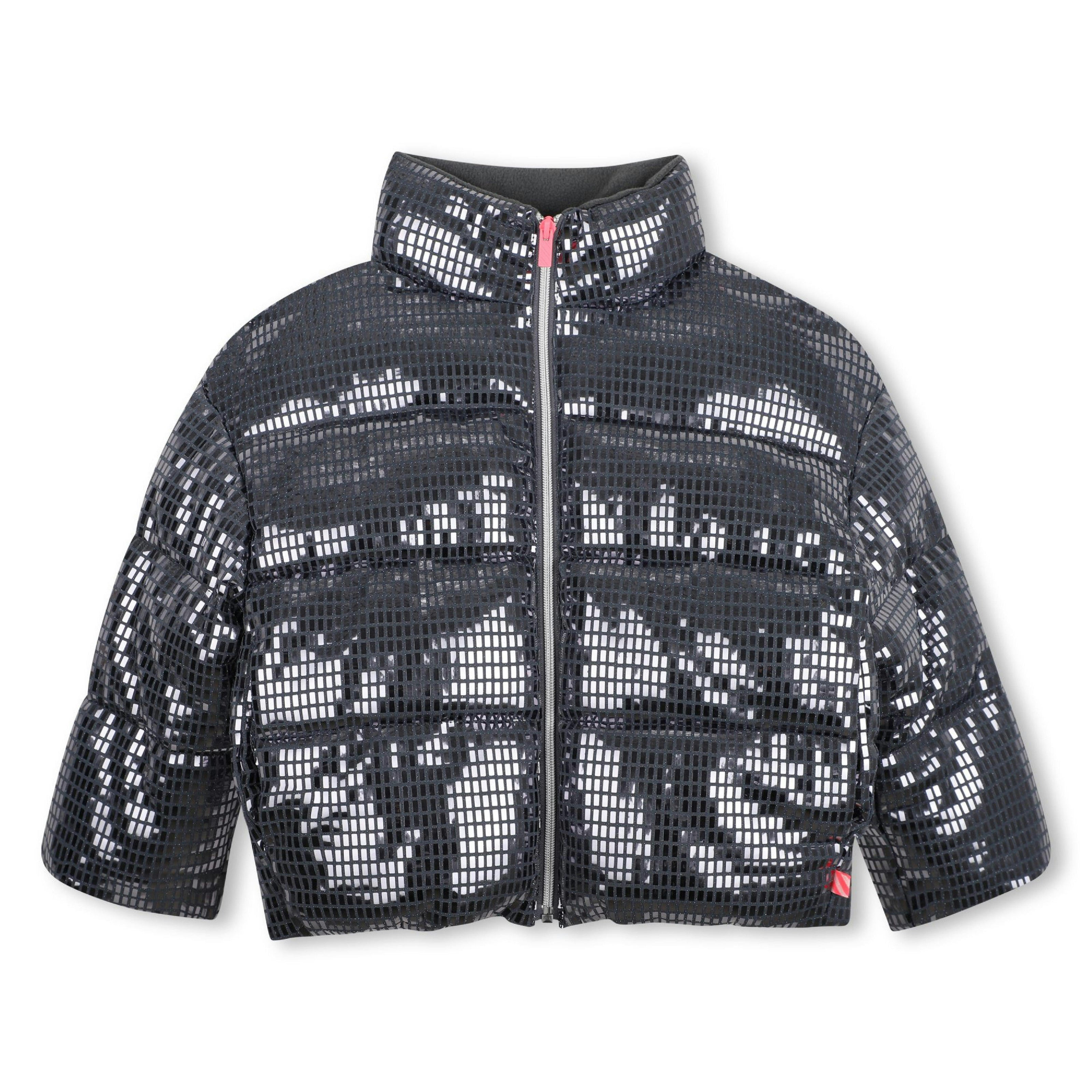 Grey Faceted Puffer Jacket