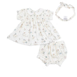 Flower Ducklings - Smocked Dress Set with Headband