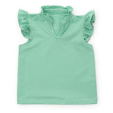 Ellie Girls' Sleeveless Performance Top by LH Sport Green Stripes (Past Season)