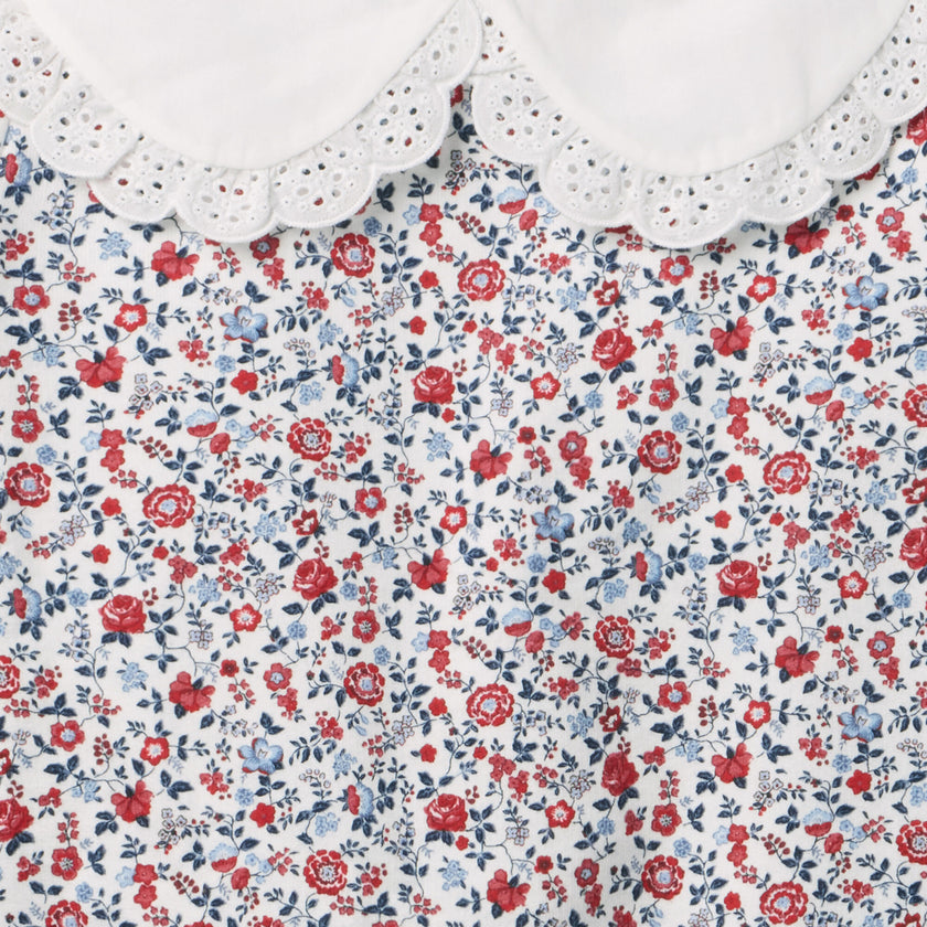 Ditsy Floral Collar Sweatshirt, White