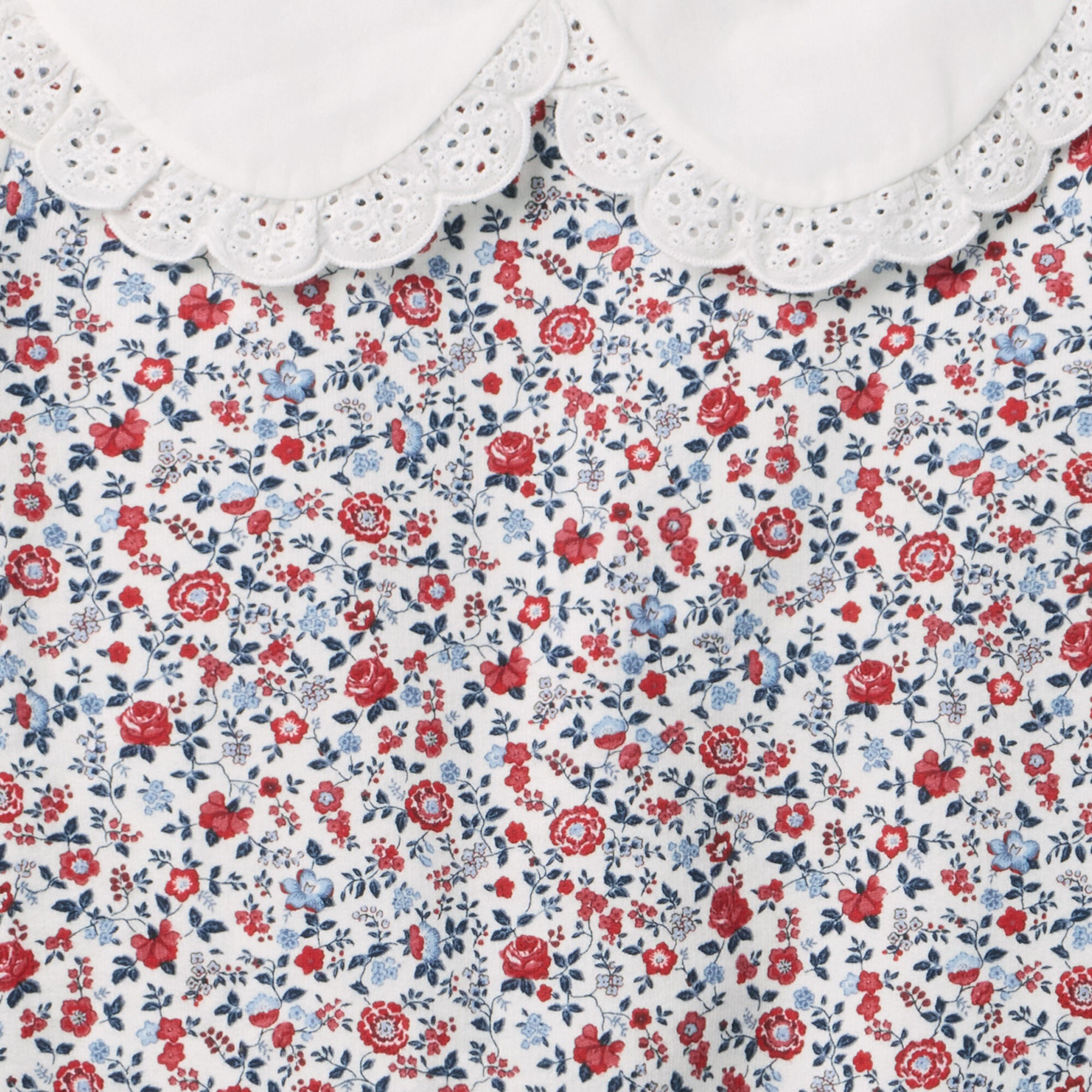 Ditsy Floral Collar Sweatshirt, White