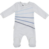 Colored Overlock Footie, White