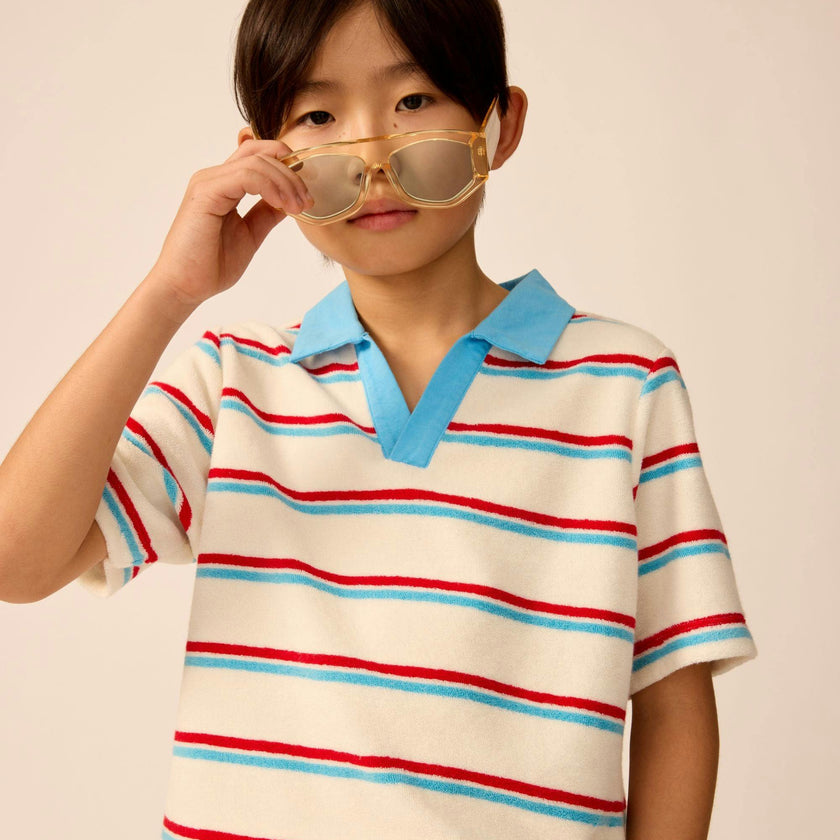 Organic Recess Polo in Terry Stripe
