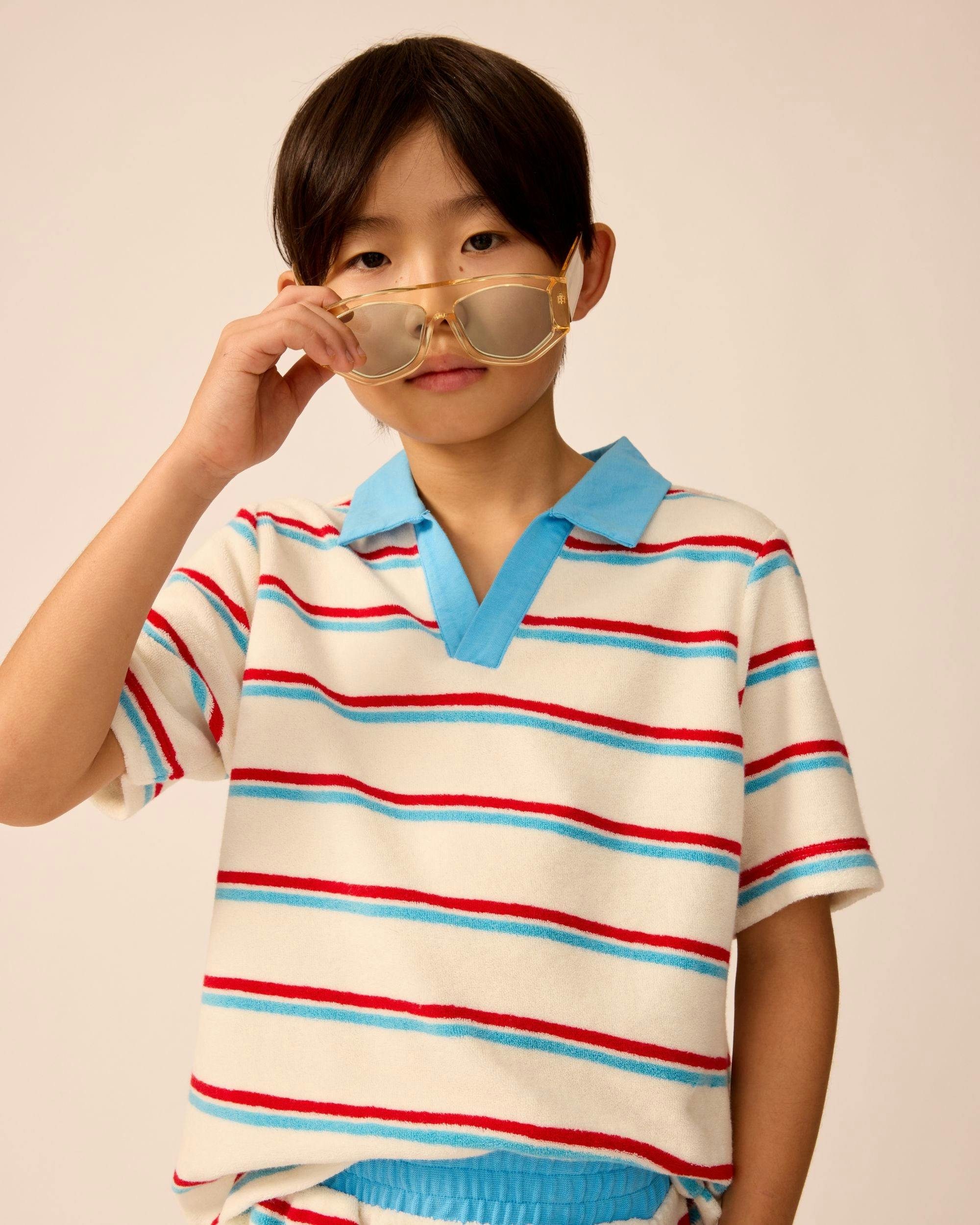 Organic Recess Polo in Terry Stripe