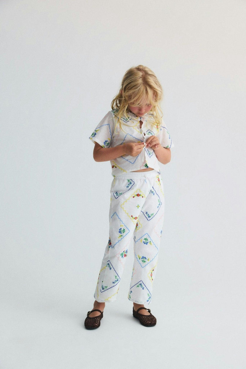 Jacinthe Pant Multicolor Embroidery