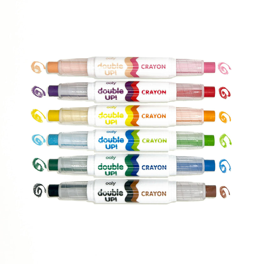 Double Up! Double-Ended Crayons - 12 Colors - Set of 6