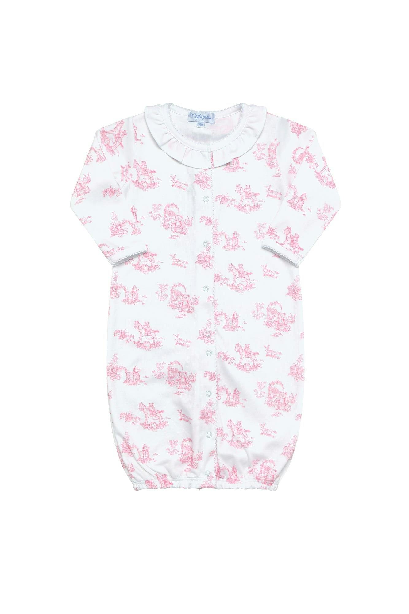 Pink Toile Baby Converter Gown