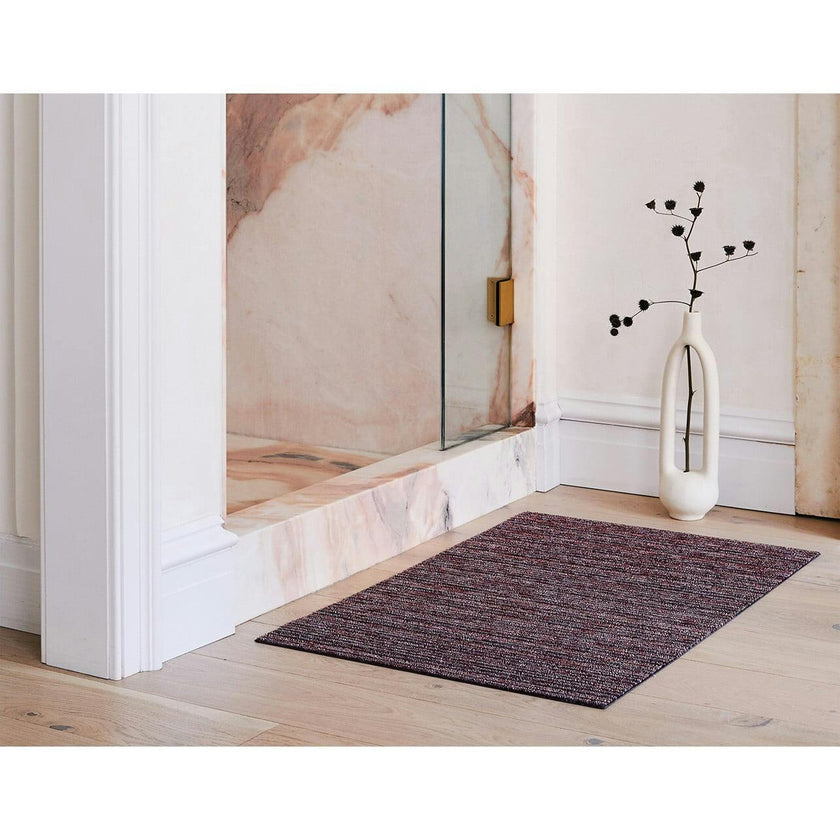 Skinny Stripe Shag Floor Mat, Purple