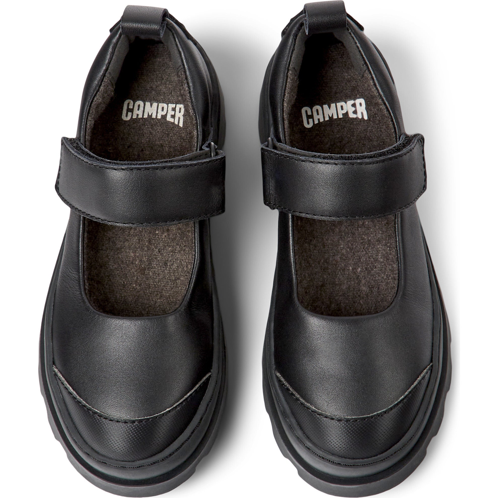 Brutus Leather Mary Jane Shoes, Black