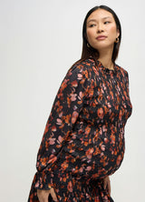 Long Sleeve Smocked Maternity Mini Dress