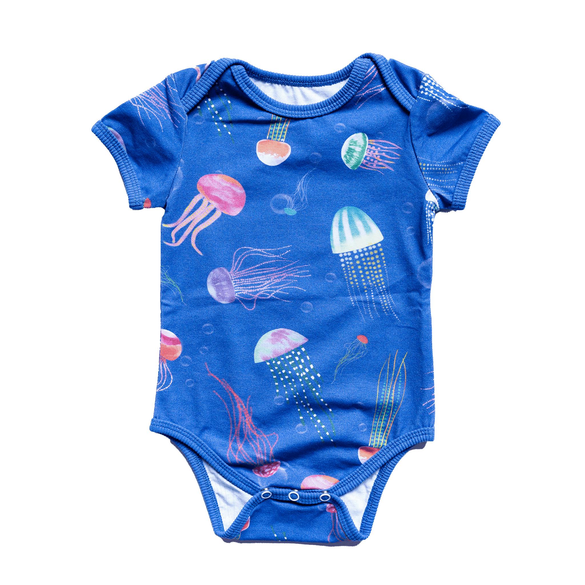 Wren Print Short Sleeve Snap Body