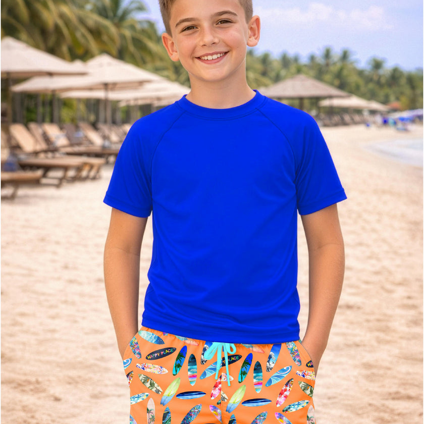 Dylan Boys Surfboard Print Board Shorts