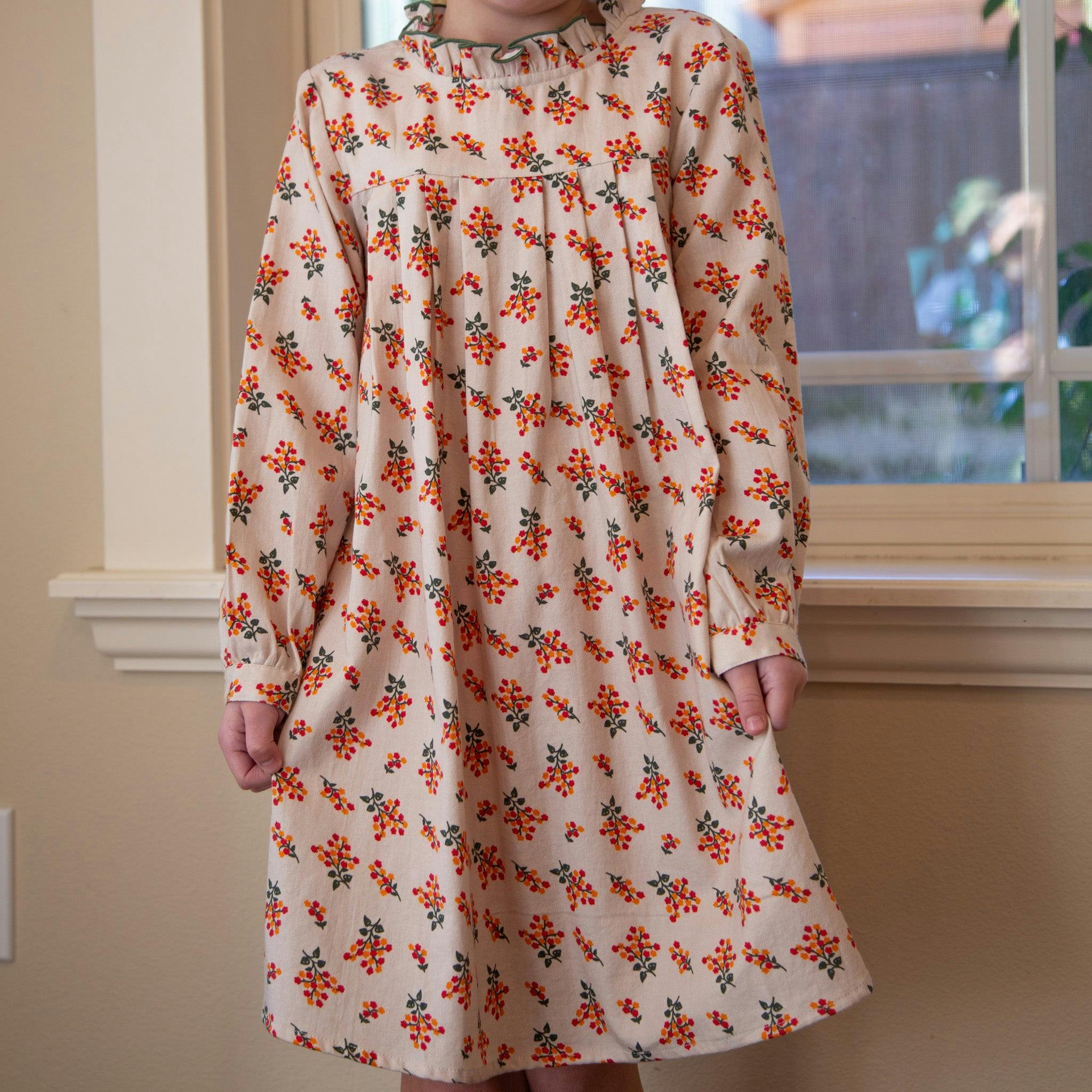 Girls Myrtle Pleated Dress | Autumn Floral
