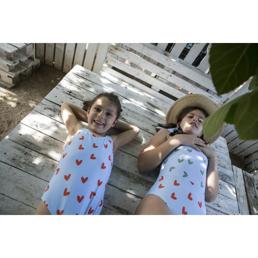 Textured Hearts Swimsuit, Multi