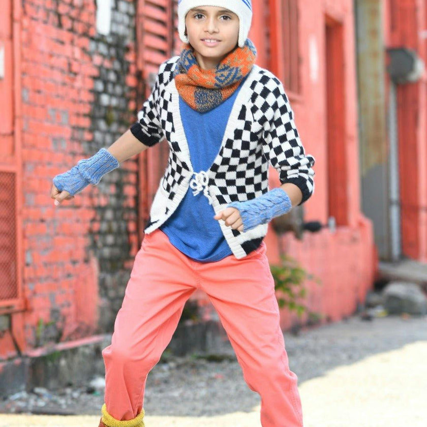 Women & Kids Speckled Cable Knit Fingerless Gloves