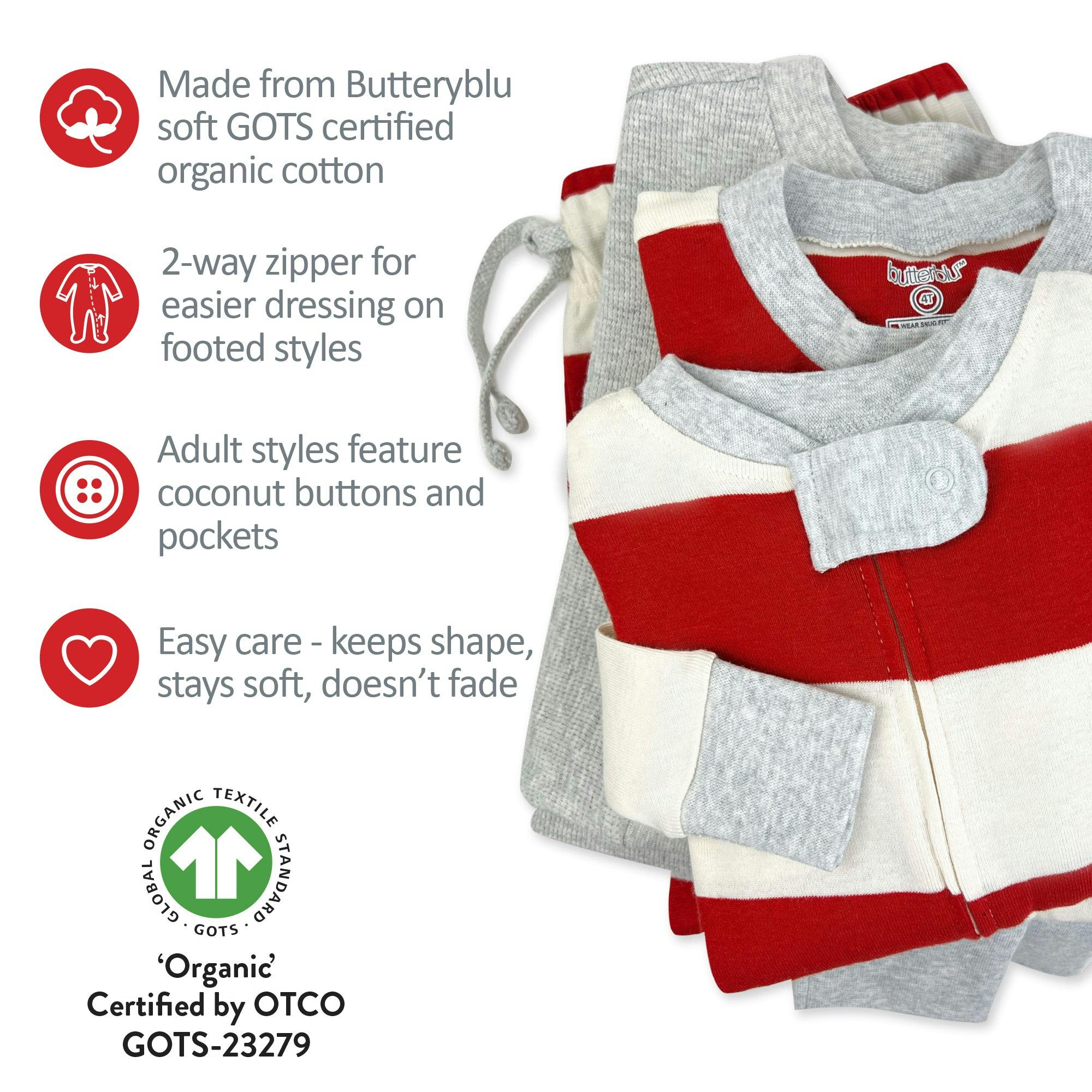 Matching Family Jammies Christmas Pajamas - Red Jumbo Stripe