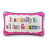 Fun And Games Needlepoint Pillow