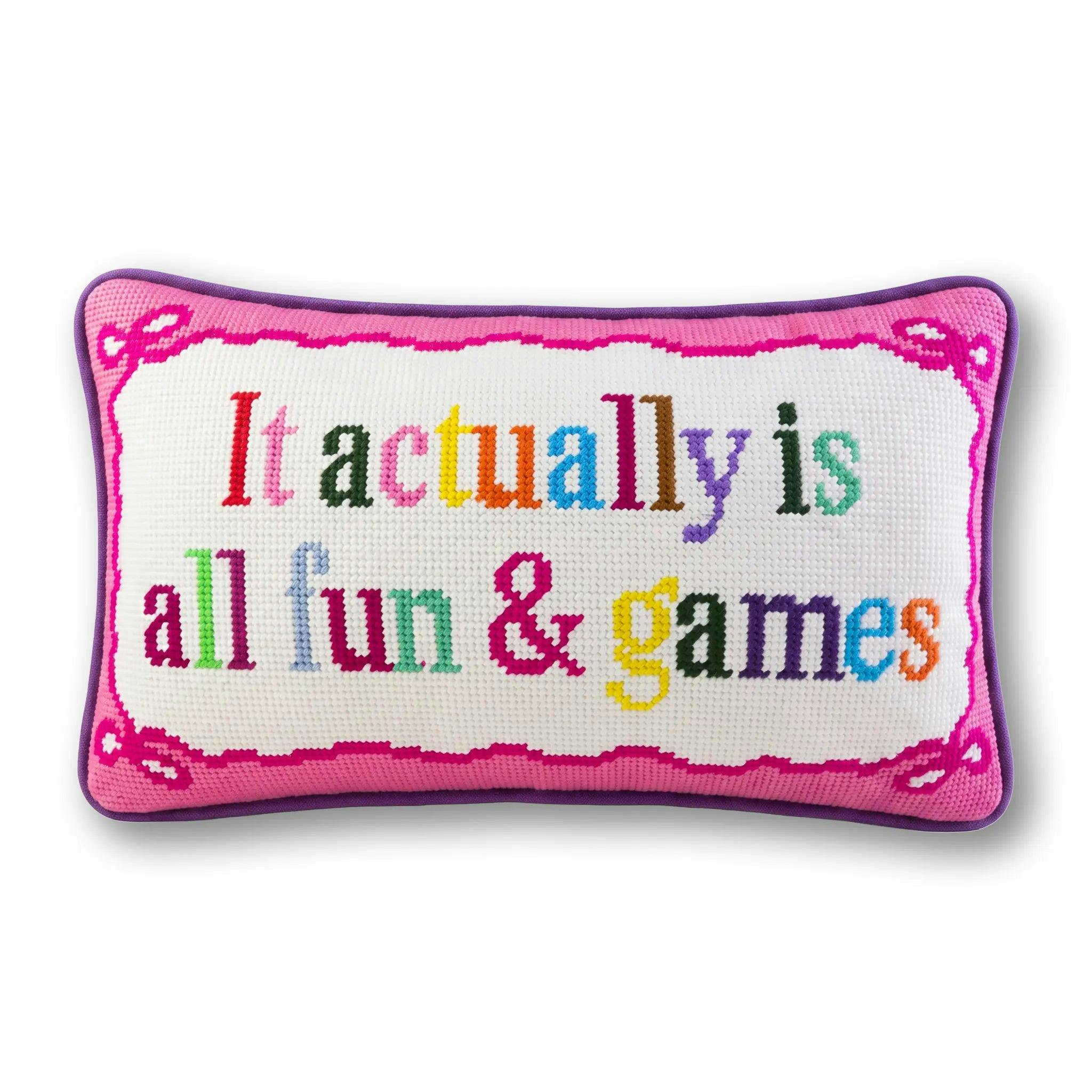 Fun And Games Needlepoint Pillow
