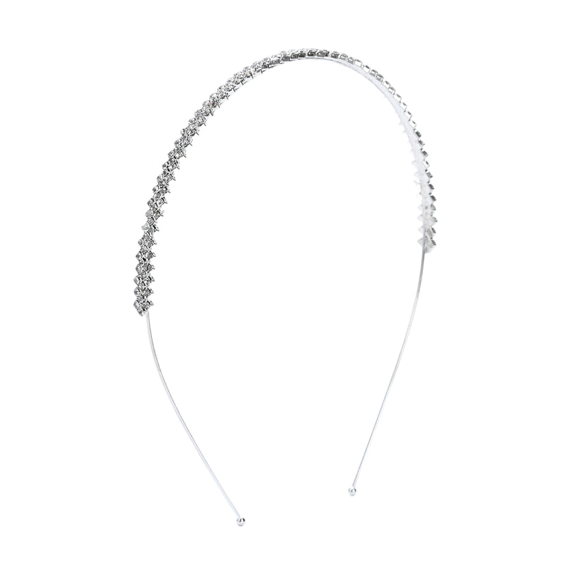Silver Crystal Row Headband