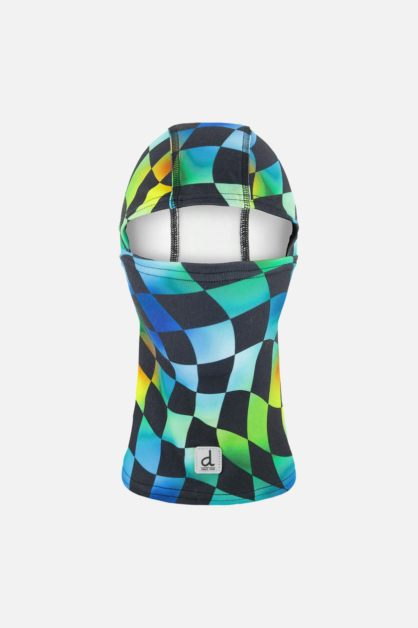 Brushed Jersey Balaclava Blue Checkered Print