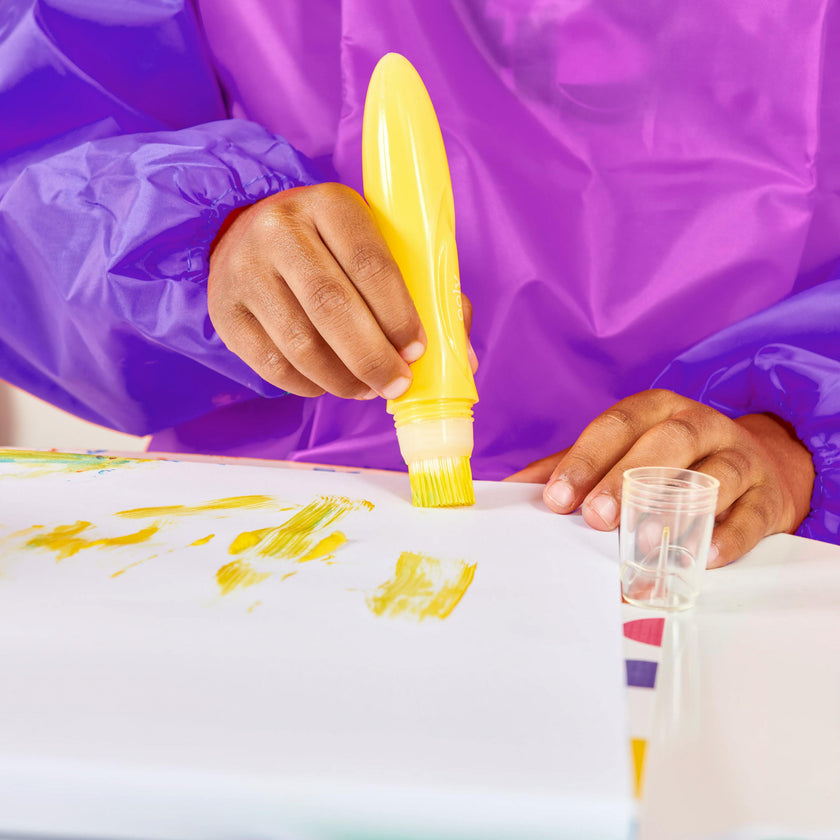 Easy Squeezy Squeezable Poster Paint Brushes - Easy Grip - Set of 6