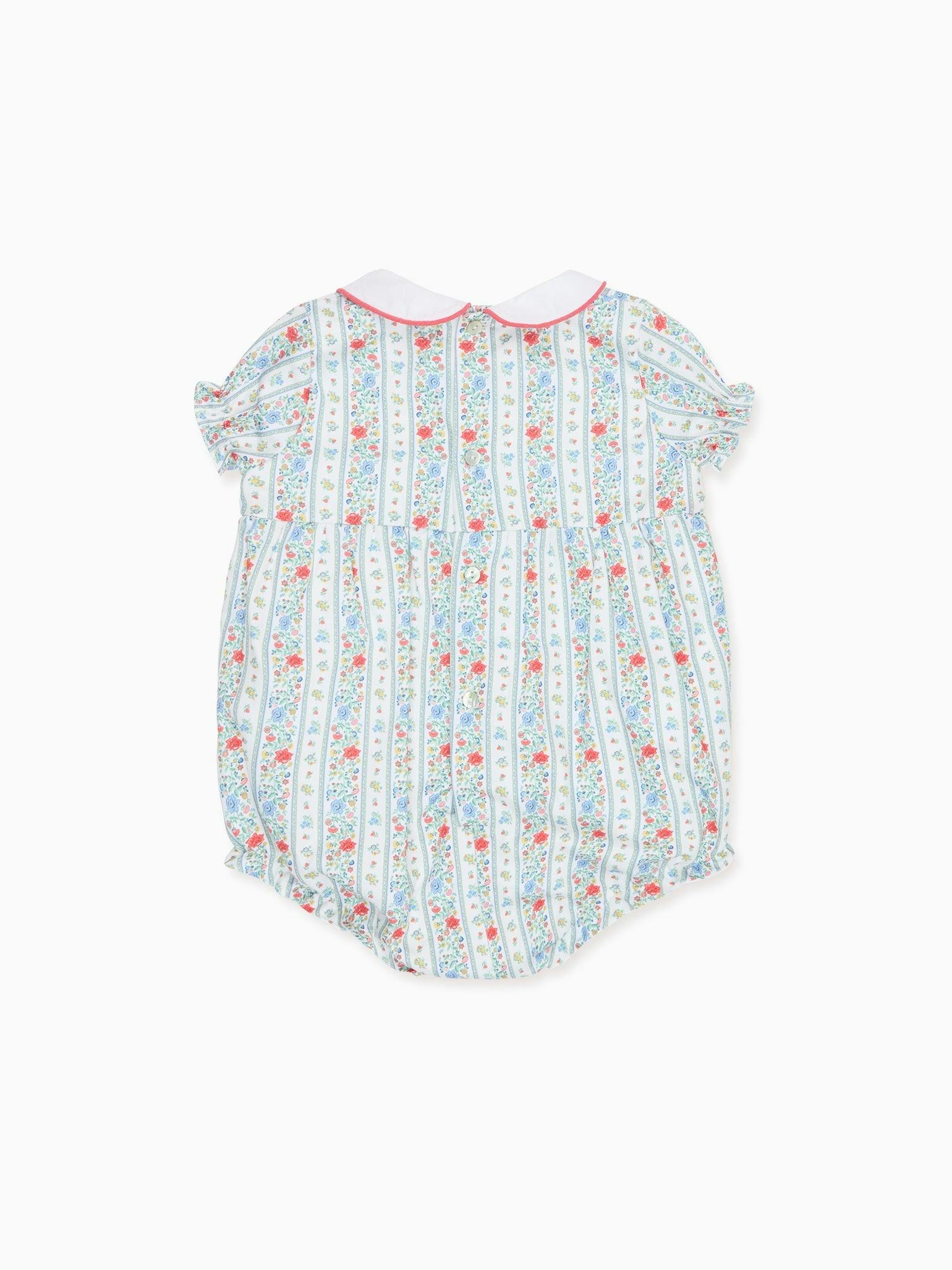 Ivory Rose Stripe Xana Baby Girl Romper