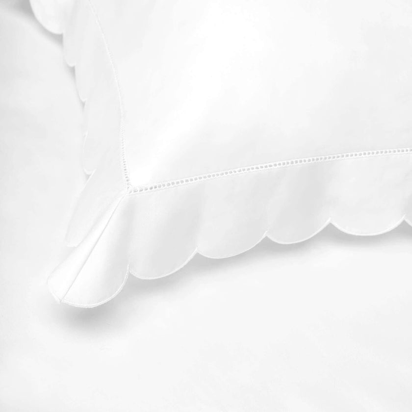 Scalloped Starlight Toddler Pillow, White