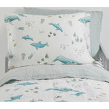 Cotton Muslin Pillowcase 2 Pack - Whales