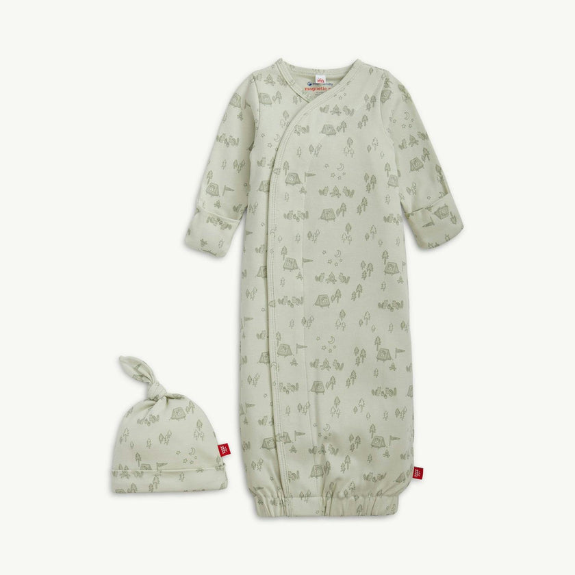 Base Camp Buddies Org Cot Mag Gown + Hat Set