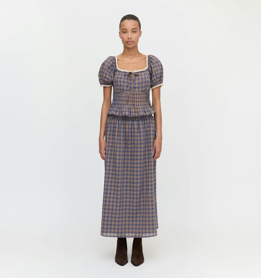 The Paulina Top - Brown Spencer Plaid