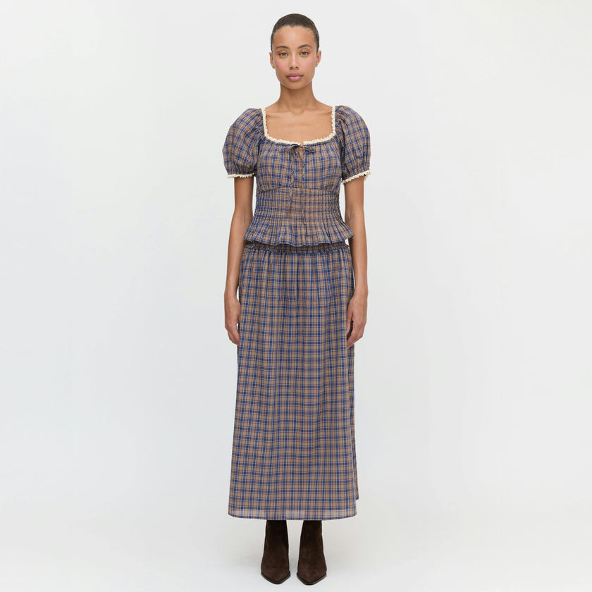 The Paulina Top - Brown Spencer Plaid