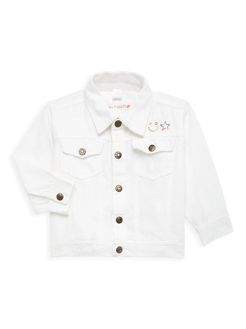 "mini" White Denim Jacket